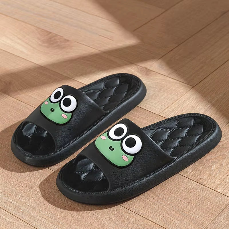 Ultra Cozy Cartoon Frog Slippers