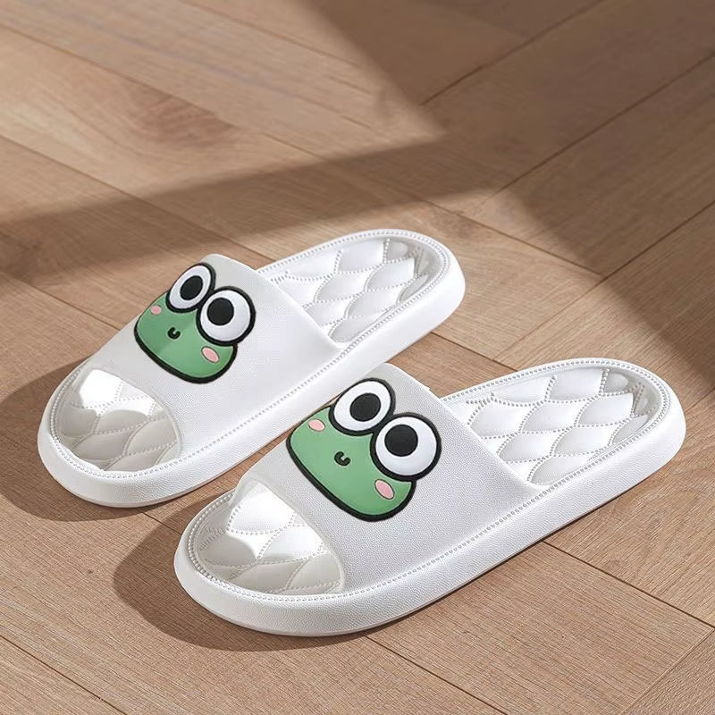 Ultra Cozy Cartoon Frog Slippers
