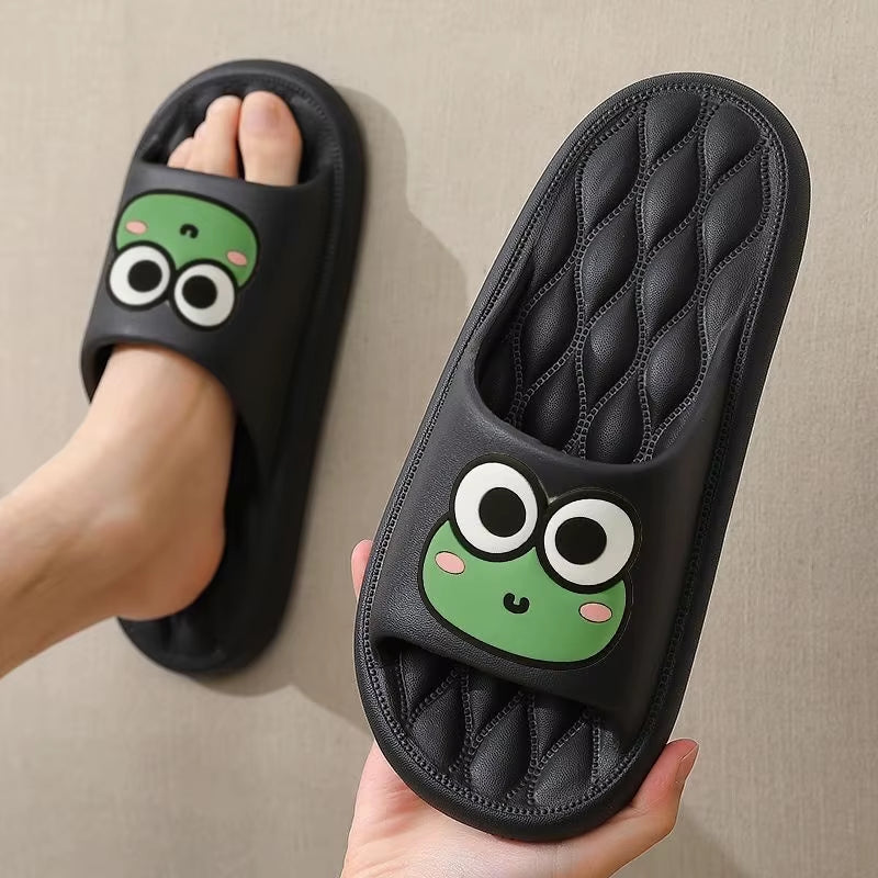 Ultra Cozy Cartoon Frog Slippers